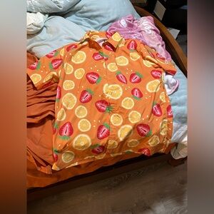 Eversole Run Orange Fruit Print Shirt VIZZY hard seltzer